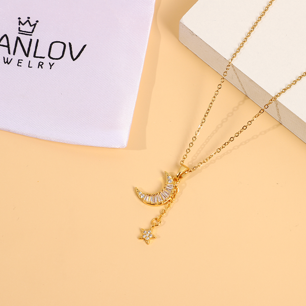 Chic Crescent Moon Pendant Necklace-A Loves Gift