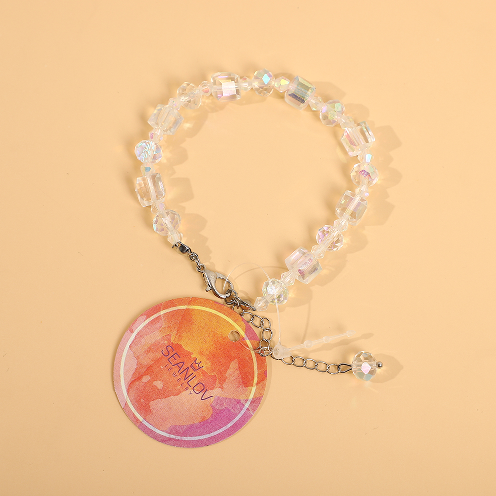 Elegant rainbow-colored beaded bracelet with adjustable clasp-A Loves Gift