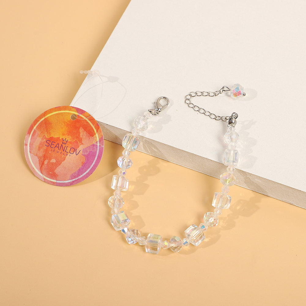 Elegant rainbow-colored beaded bracelet with adjustable clasp-A Loves Gift