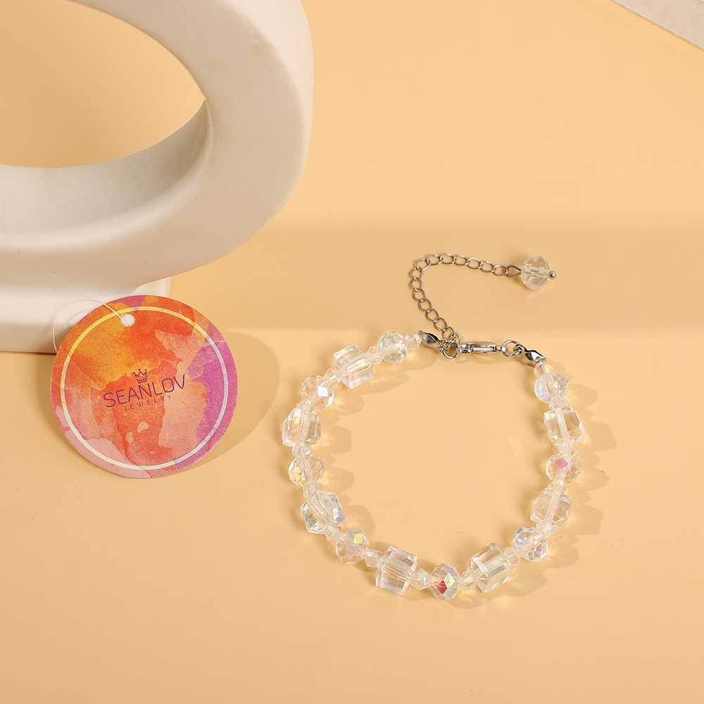 Elegant rainbow-colored beaded bracelet with adjustable clasp-A Loves Gift