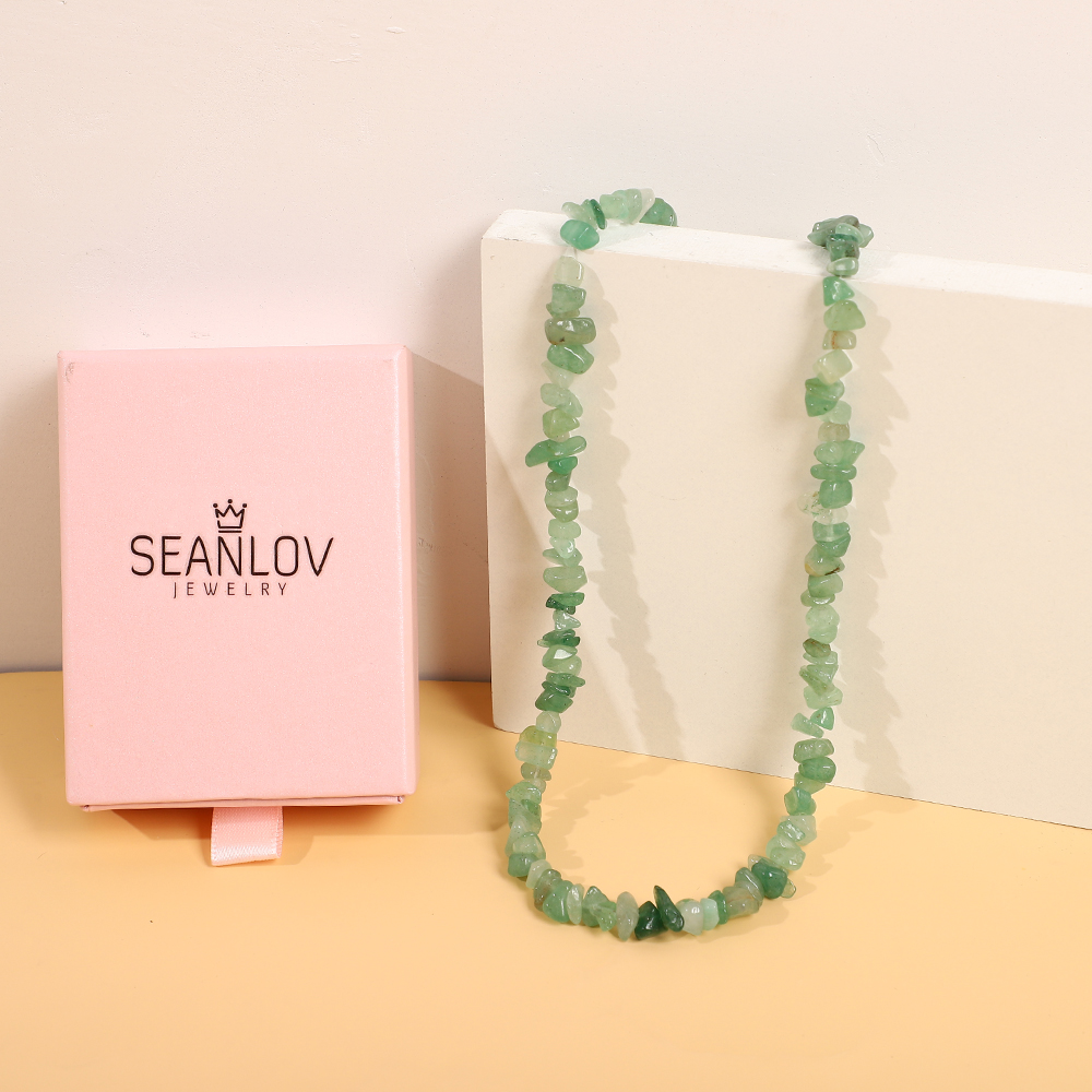 Genuine Green Chalcedony Gemstone Necklace-A Loves Gift