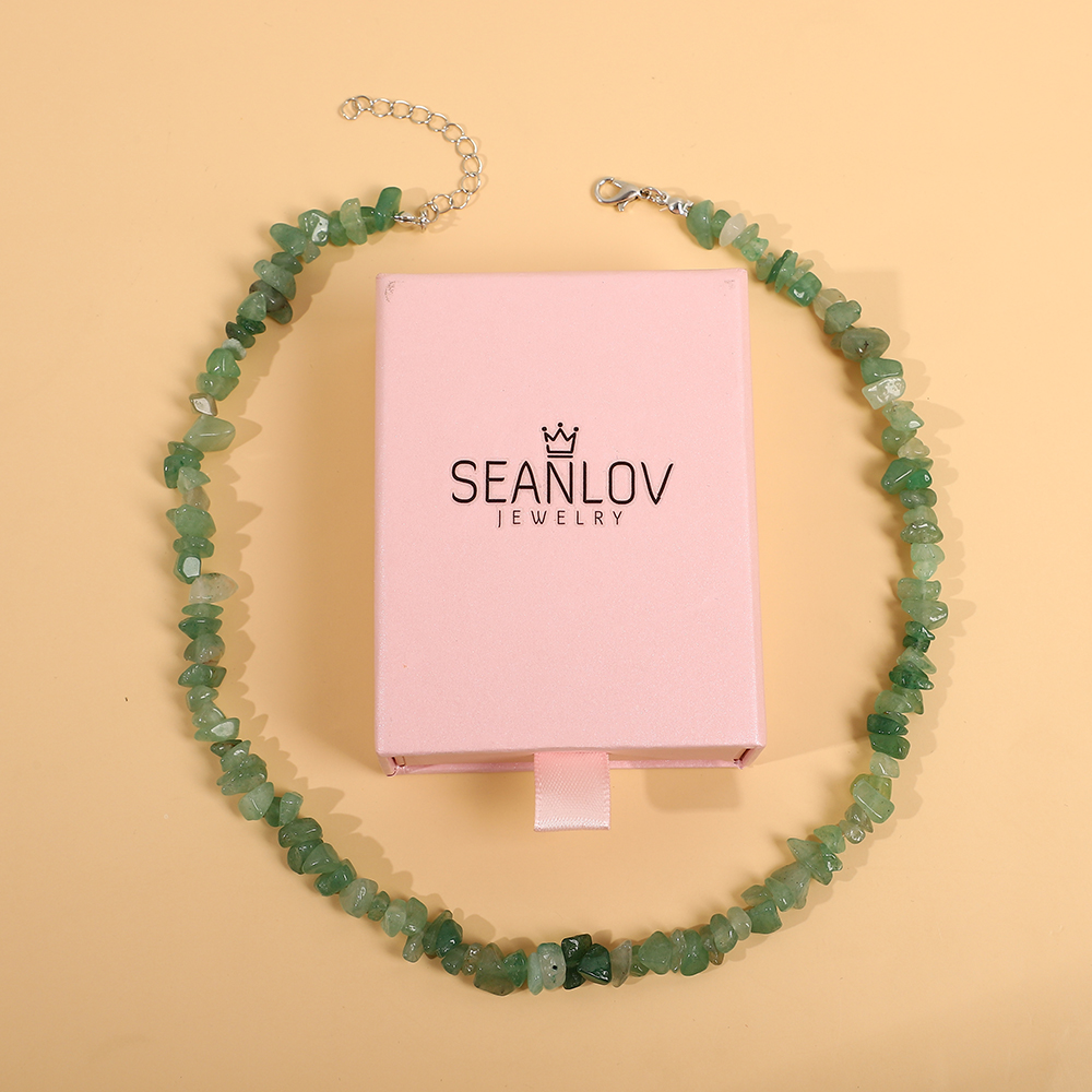 Genuine Green Chalcedony Gemstone Necklace-A Loves Gift