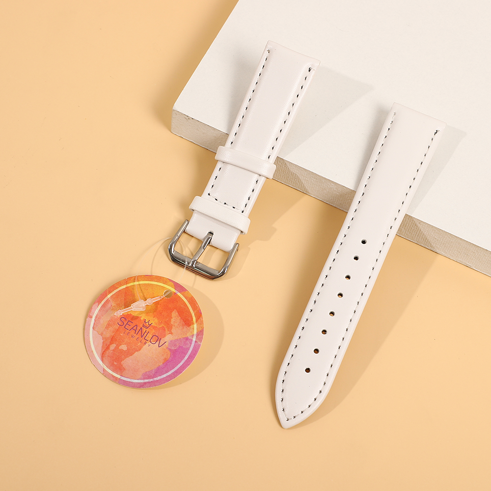 Premium White Leather Watch Stra-A Loves Gift