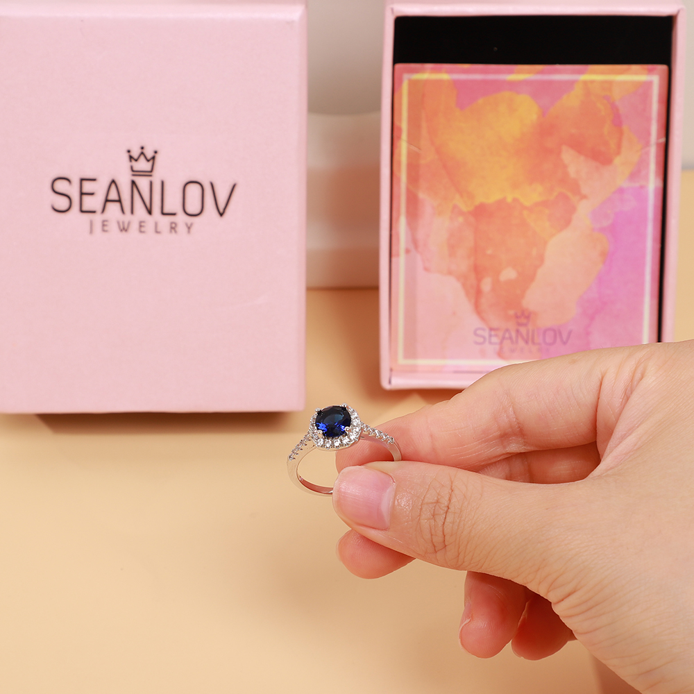 SeanLov Luxurious Sapphire Rings and Diamond Engagement Ring - Timeless Elegance in a Velvet Box