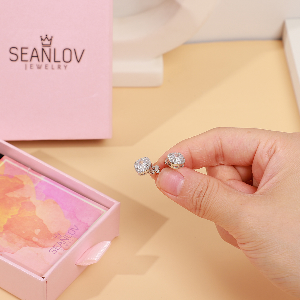 Elegant Sparkling Square Crystal Stud Earrings-A Loves Gift