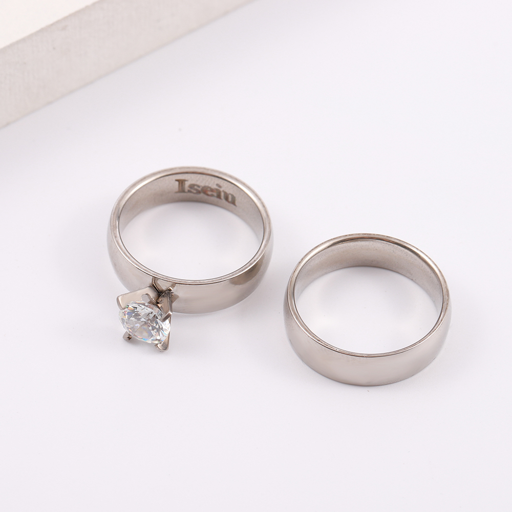 ISEIU Silver Color Rings Sets for Women (Stainless steel)