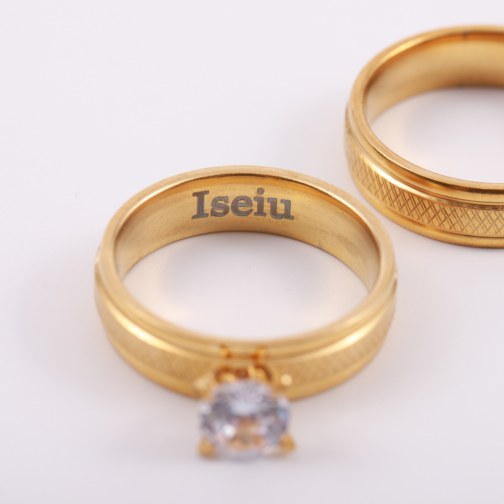 ISEIU Stainless steel gold ring sets for women