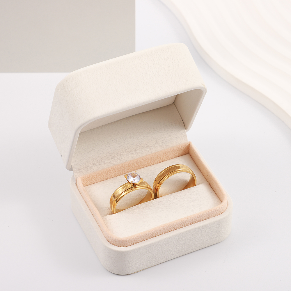 ISEIU Stainless steel gold ring sets for women