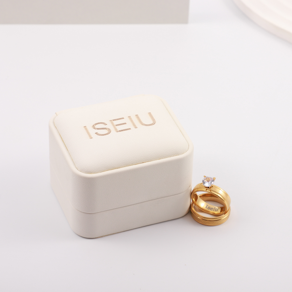 ISEIU Stainless steel gold ring sets for women