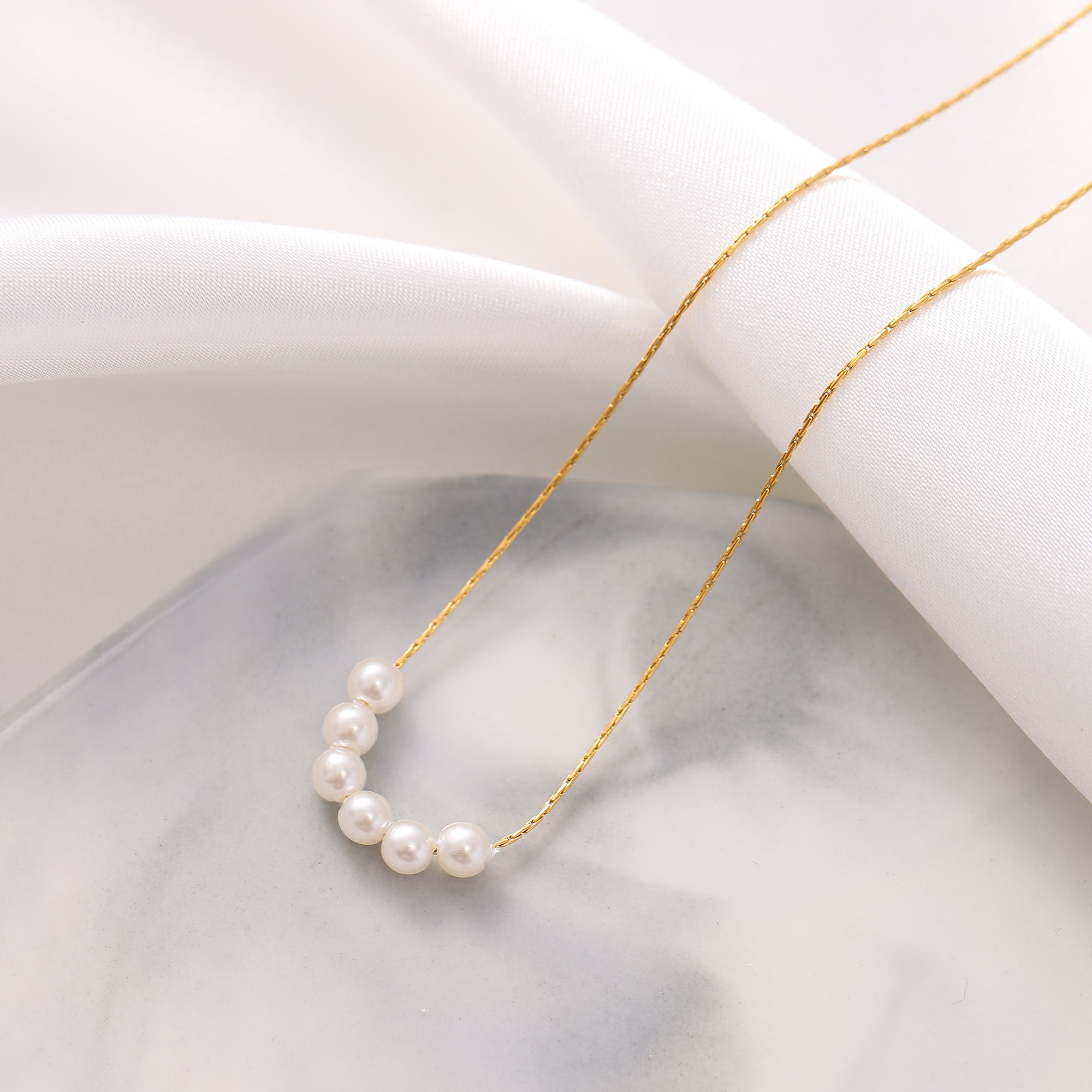   14K Gold Stainless Steel Freshwater Pearl Necklace-A Loves Gift