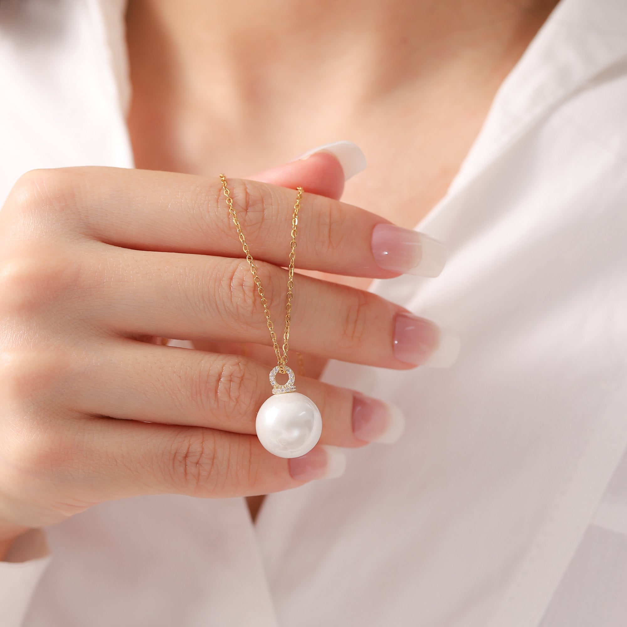   Round Imitation Pearl Hoop Earrings for Women-A Loves Gift