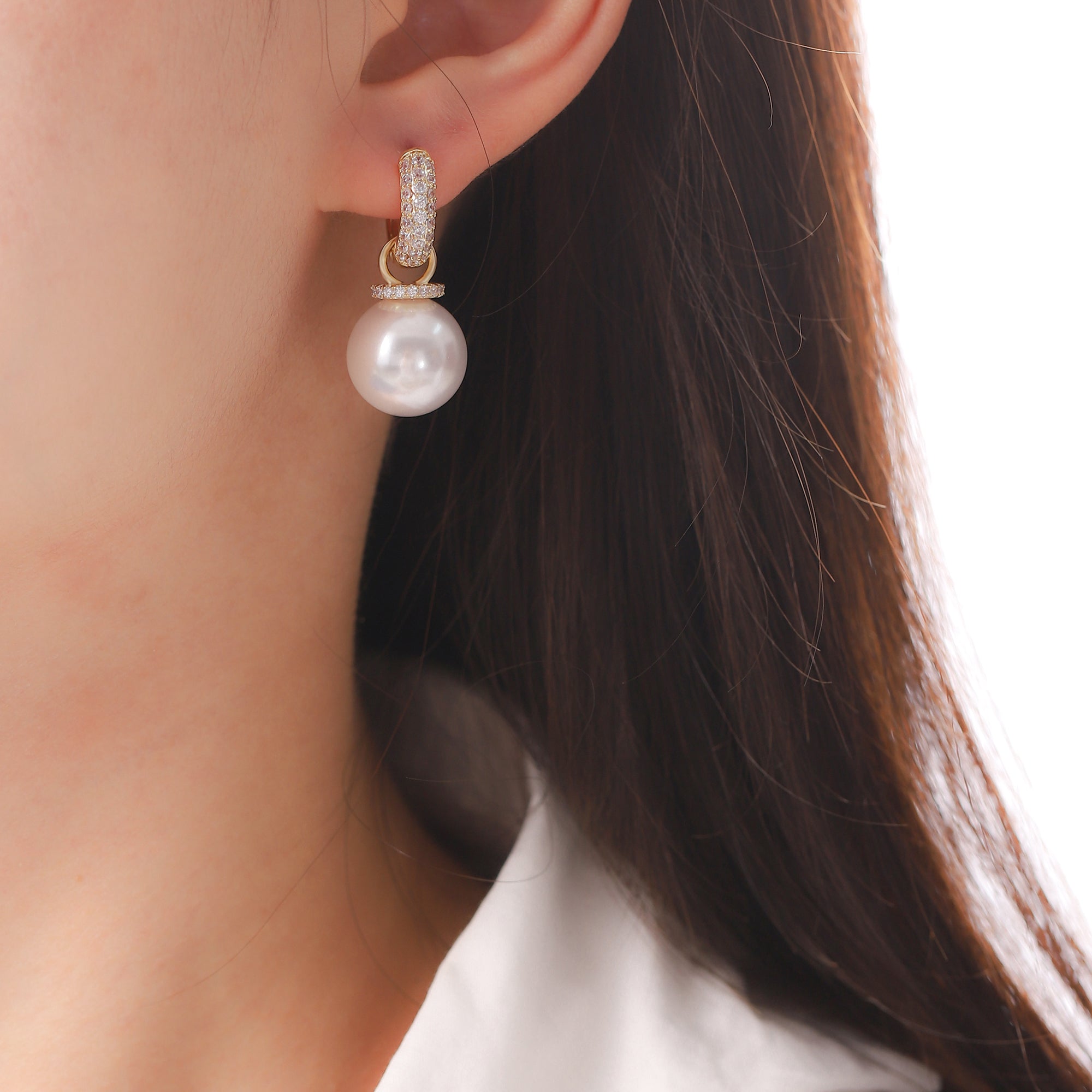 Cubic Zirconia Pearl Earrings for Women Gifts-A Loves Gift