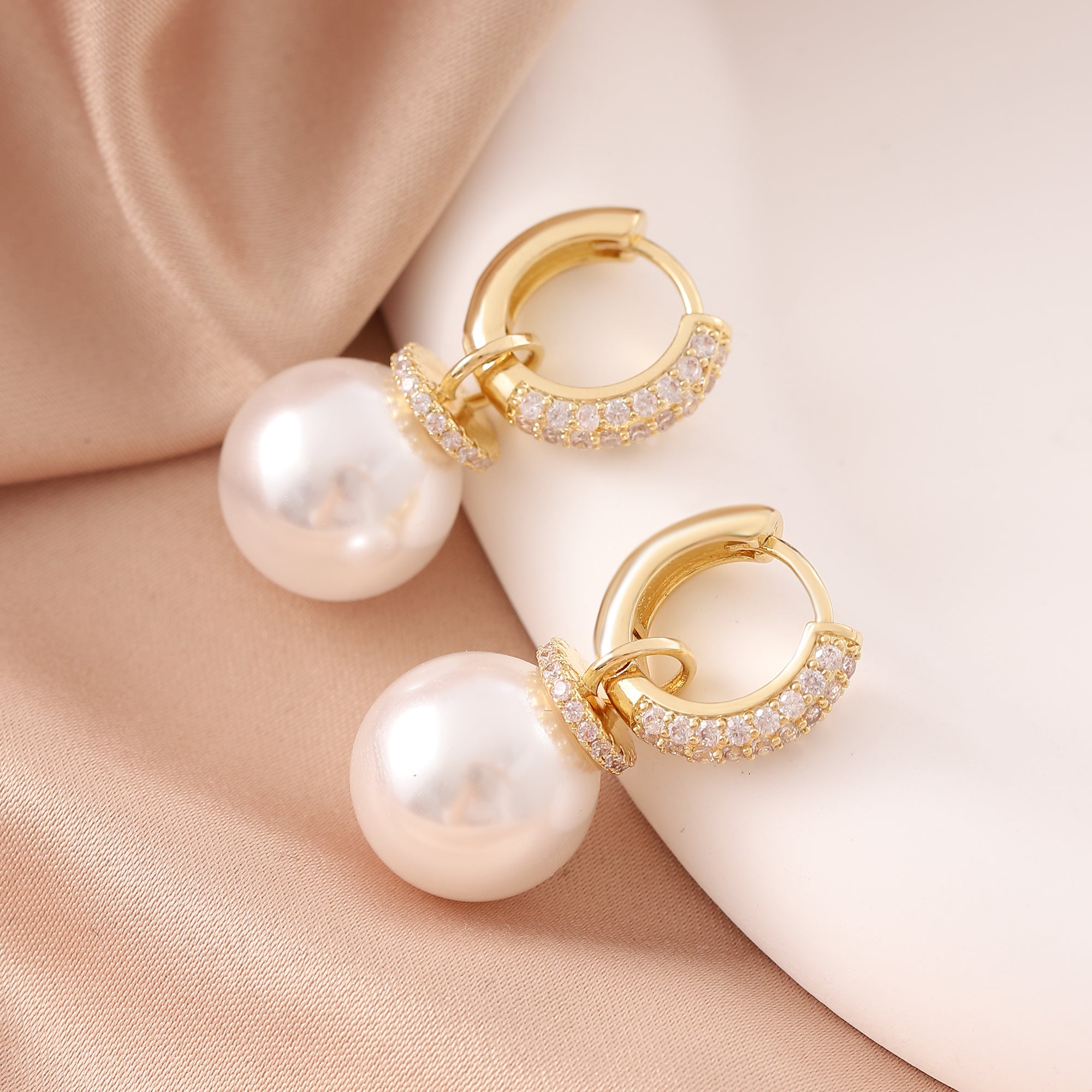 Cubic Zirconia Pearl Earrings for Women Gifts-A Loves Gift