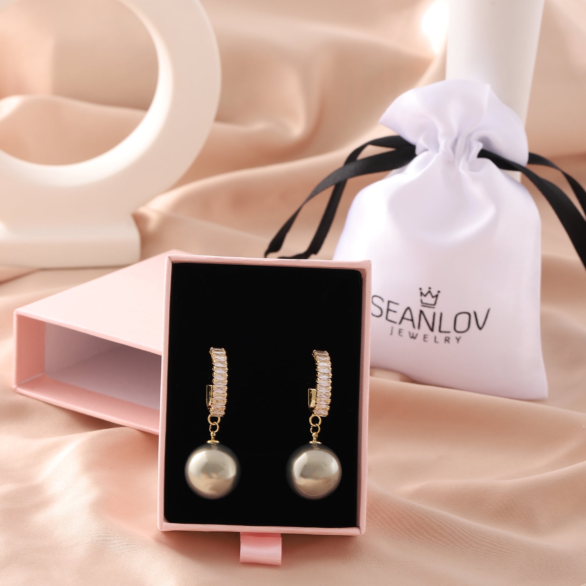   Pearl Hoop Earrings for Women-A Loves Gift