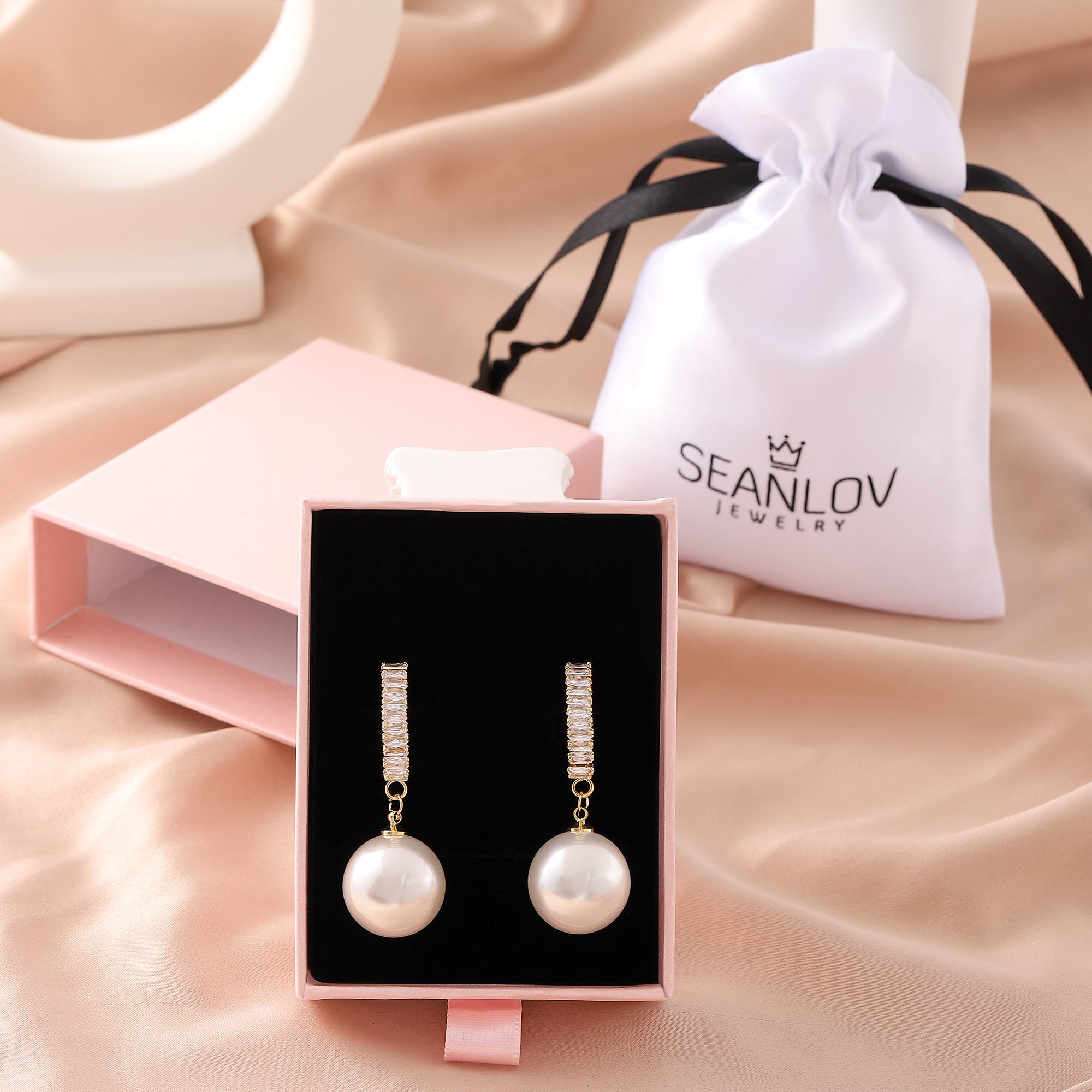   Pearl Hoop Earrings for Women-A Loves Gift