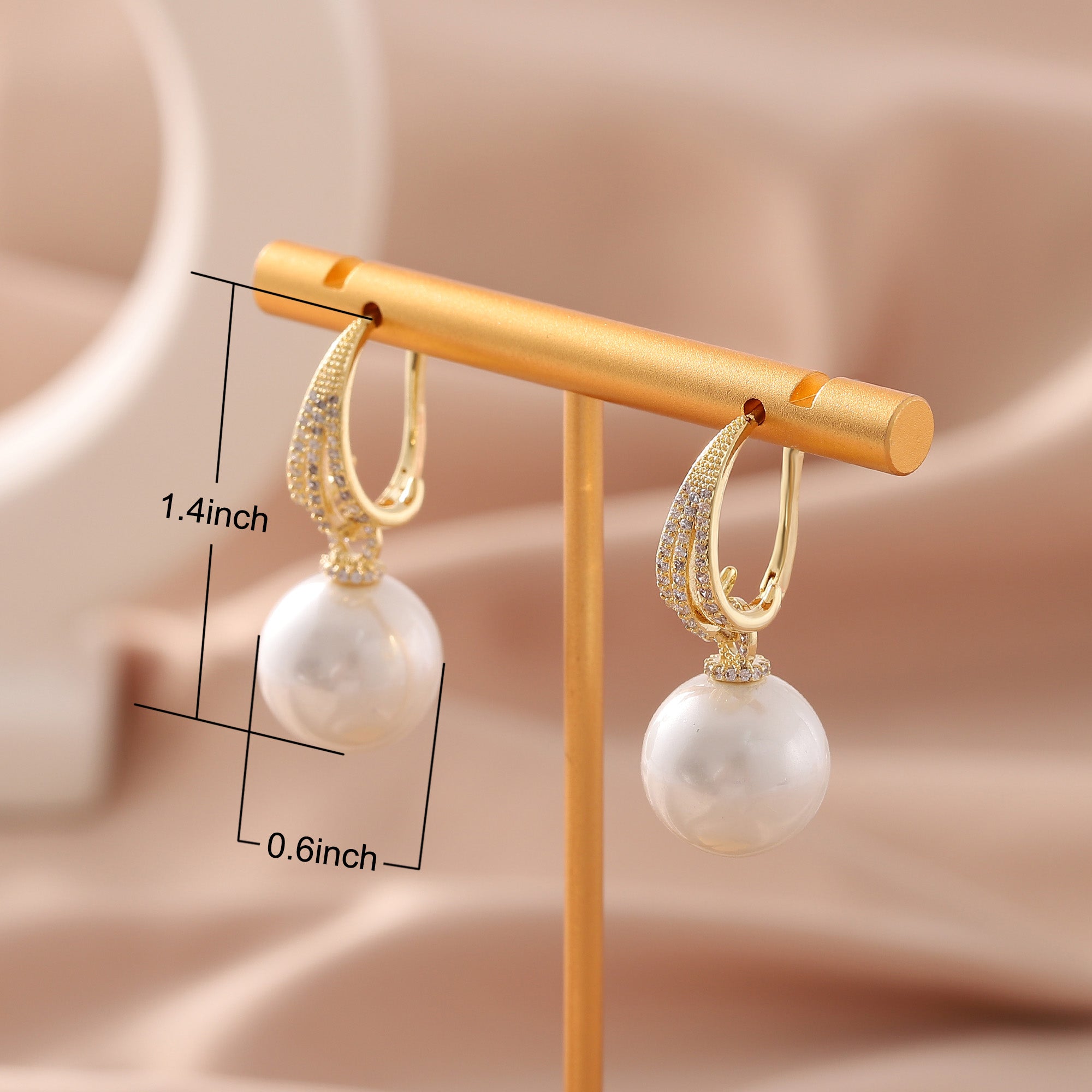   Round Imitation Pearl Hoop Earrings for Women-A Loves Gift