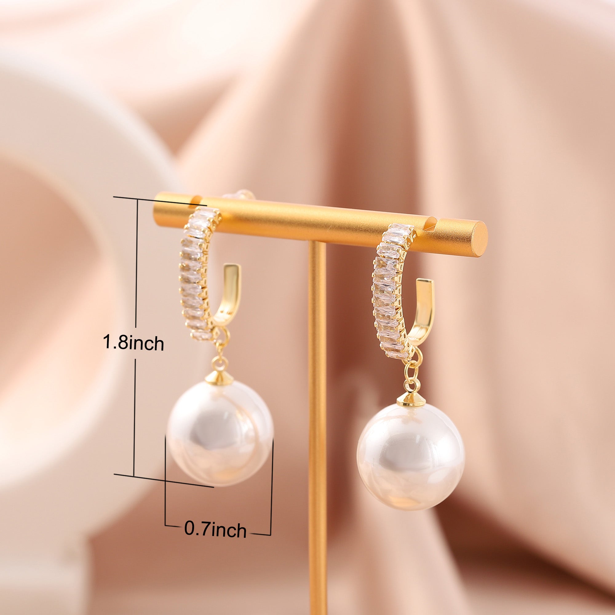   Pearl Hoop Earrings for Women-A Loves Gift