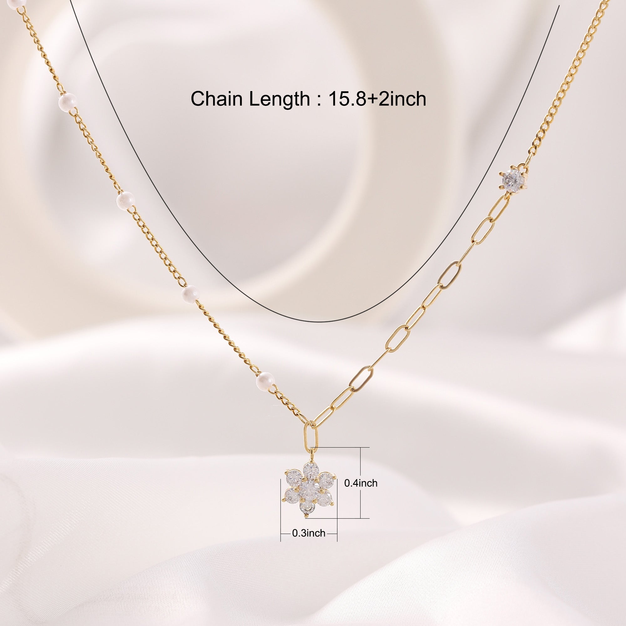   Imitation Pearl Flower Pendant Necklace-A Loves Gift