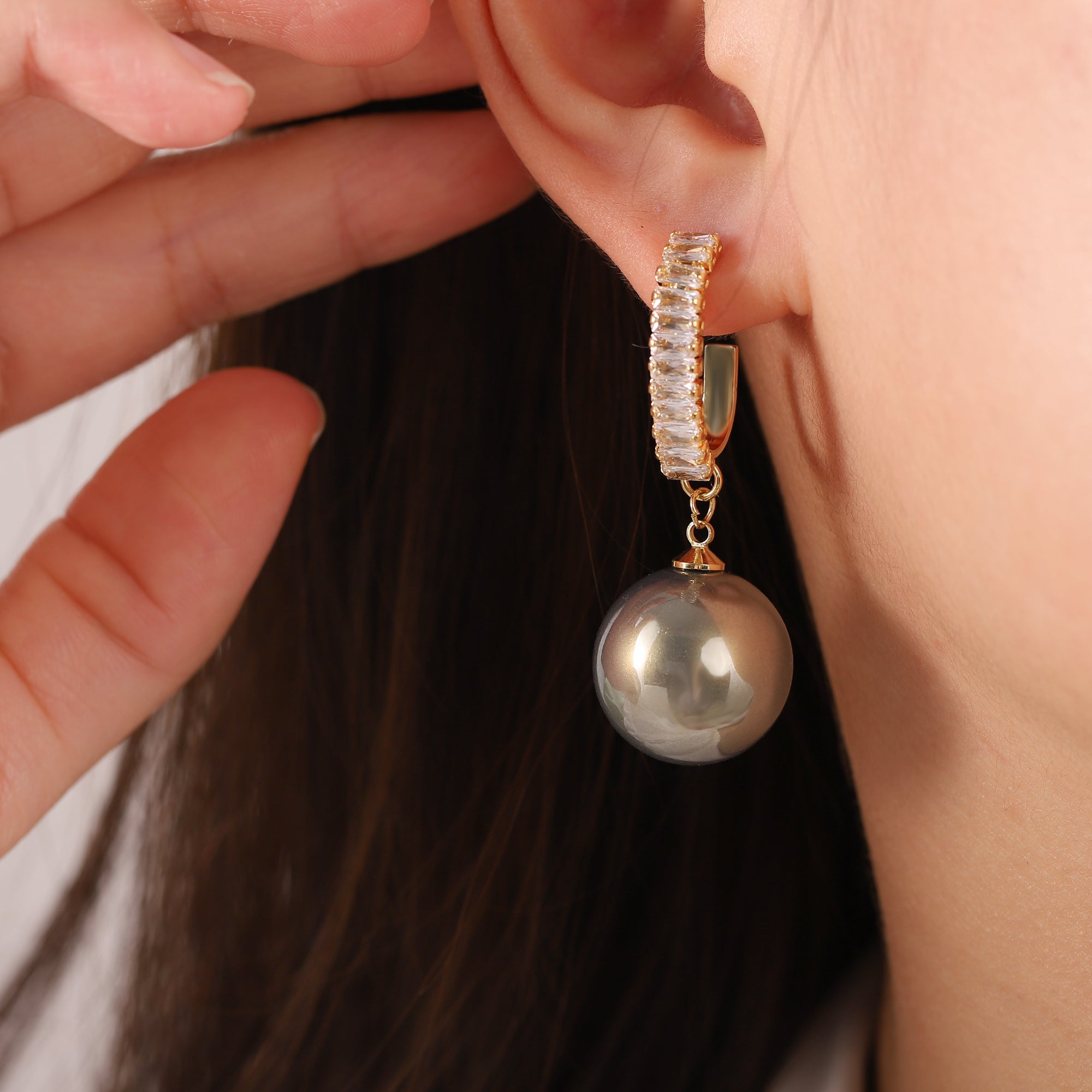   Pearl Hoop Earrings for Women-A Loves Gift
