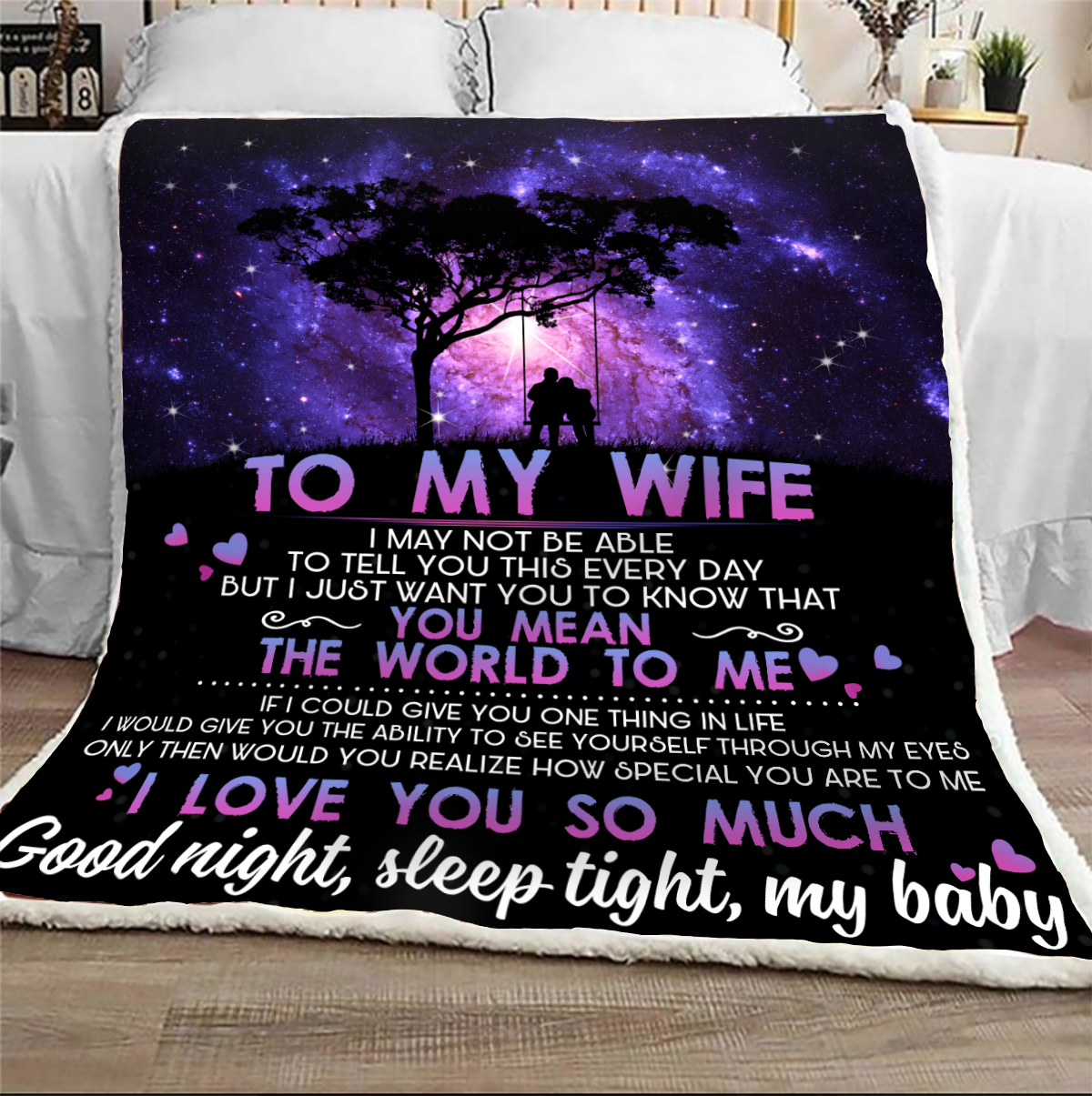 To My Wife You Mean The World Blanket Gift For Wife-A Loves Gift