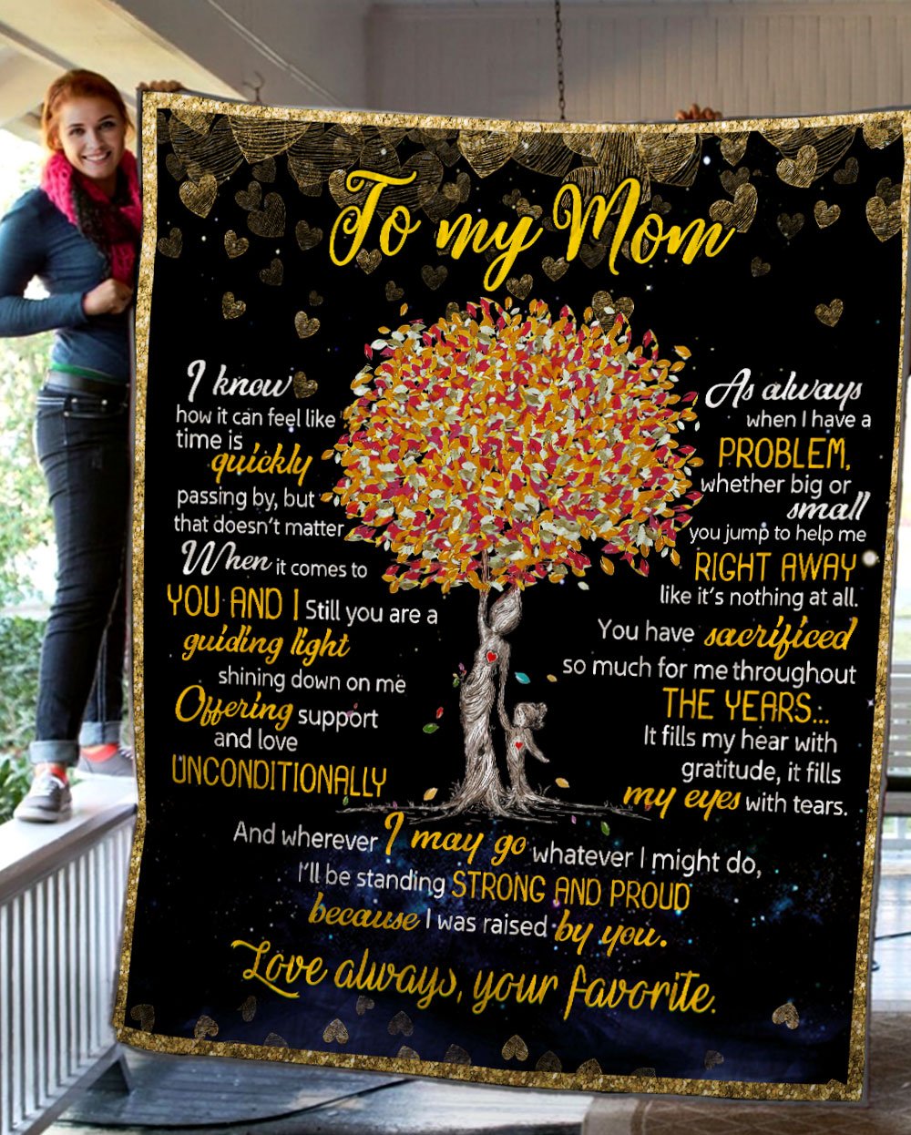 Gift For Mom I'll Be Standing Strong And Proud Because I Was Raised By You Blanket-A Loves Gift