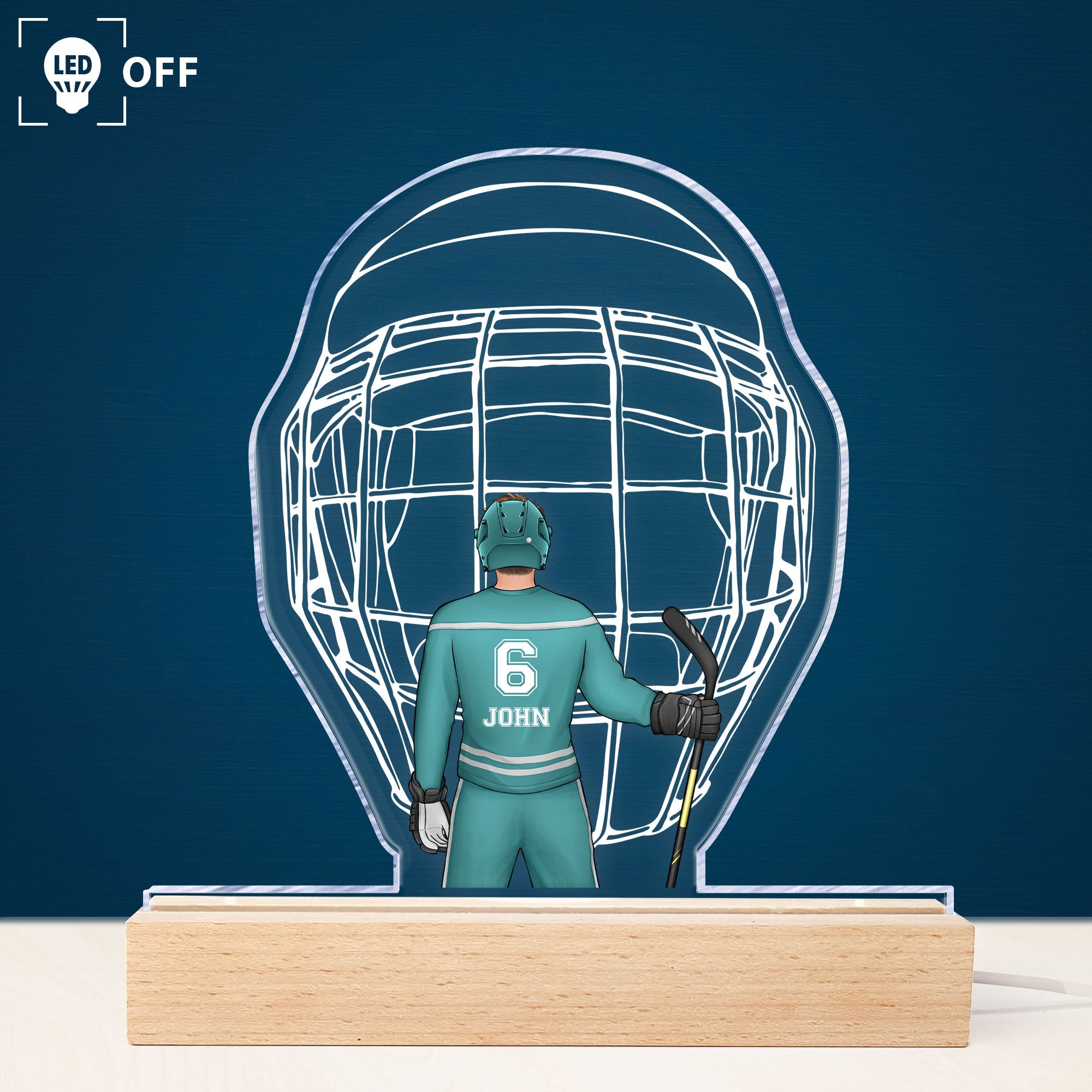 Ice Hockey Player - Personalized LED Light