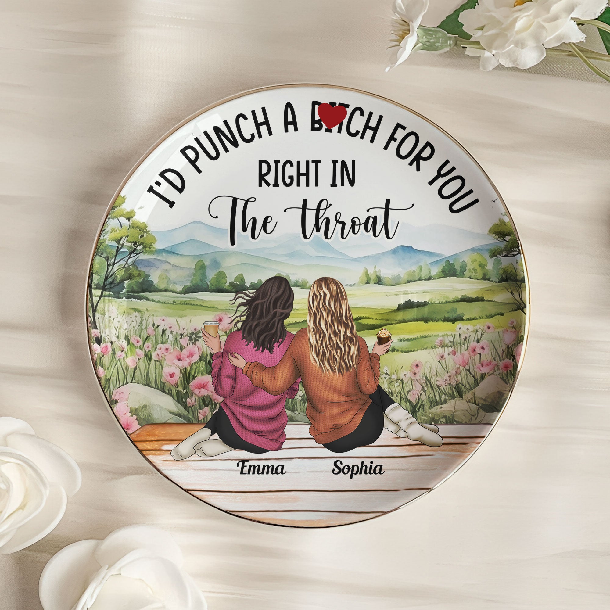 I'd Punch A B*tch For You Right In The Throat - Personalized Jewelry Dish