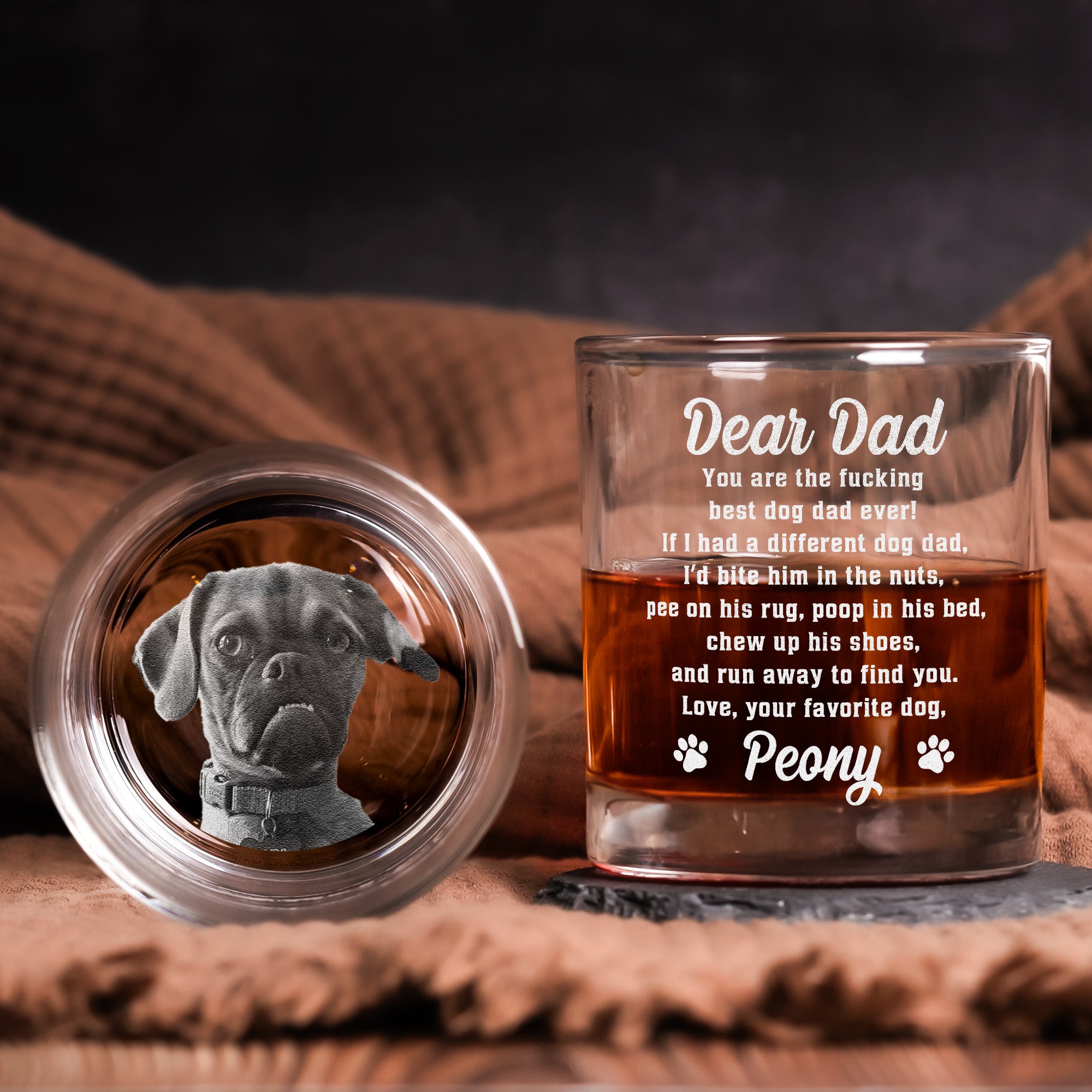 If I Had A Different Dog Dad - Personalized Whiskey Glass With Photo