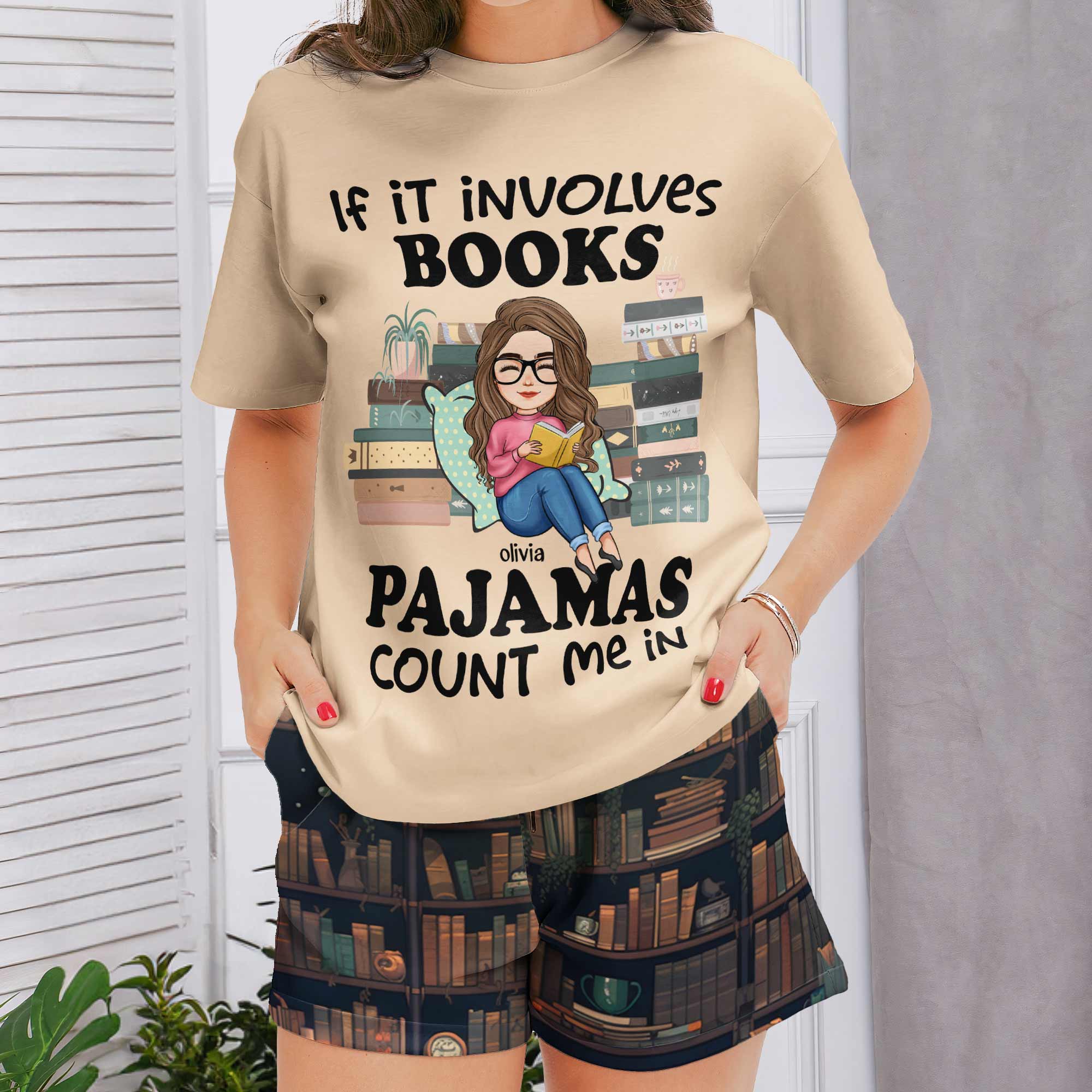 If Involving Book & Pajamas - Personalized Pajama Shorts Set