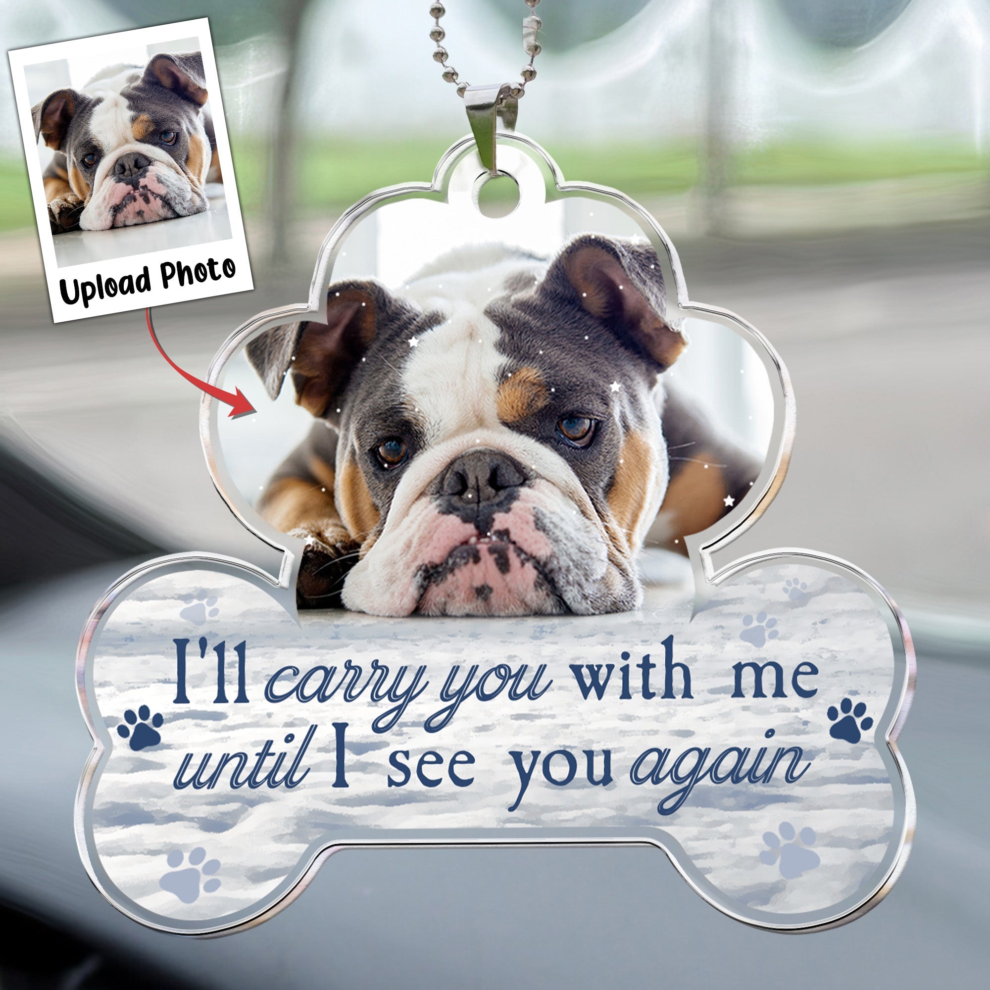 I'll Carry You With Me Forever - Personalized Photo Rear View Mirror Accessory