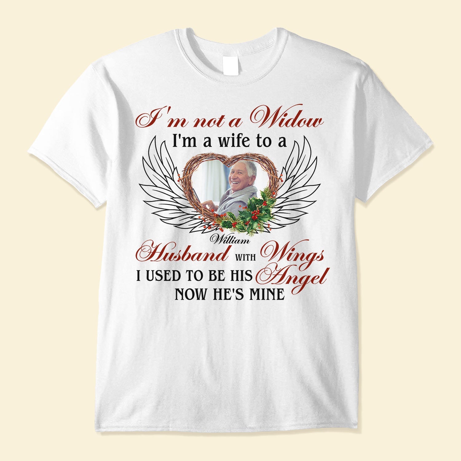 I'm A Wife To A Husband With Wings - Personalized Photo Shirt