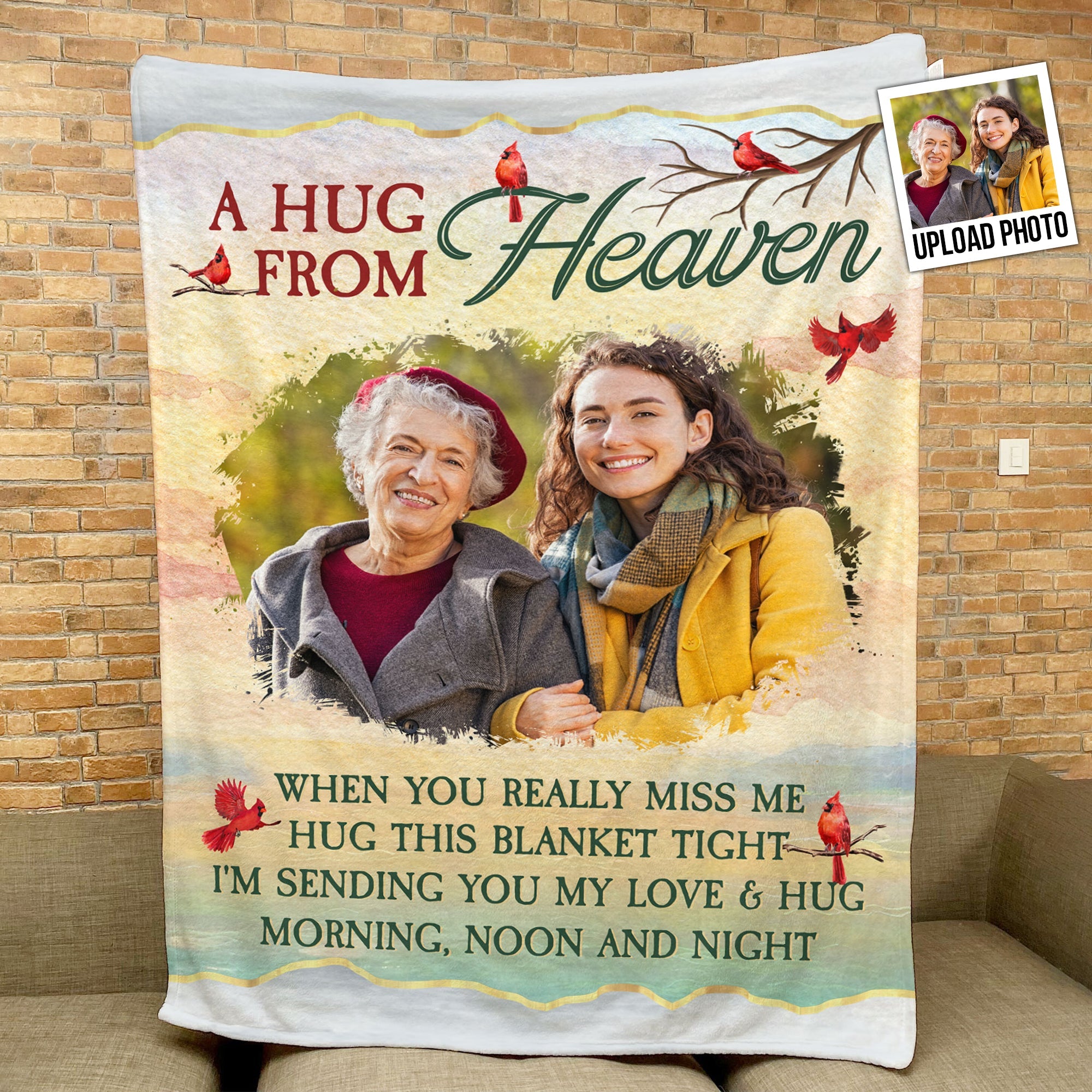 I'm Sending You My Love & Hug - Personalized Photo Blanket