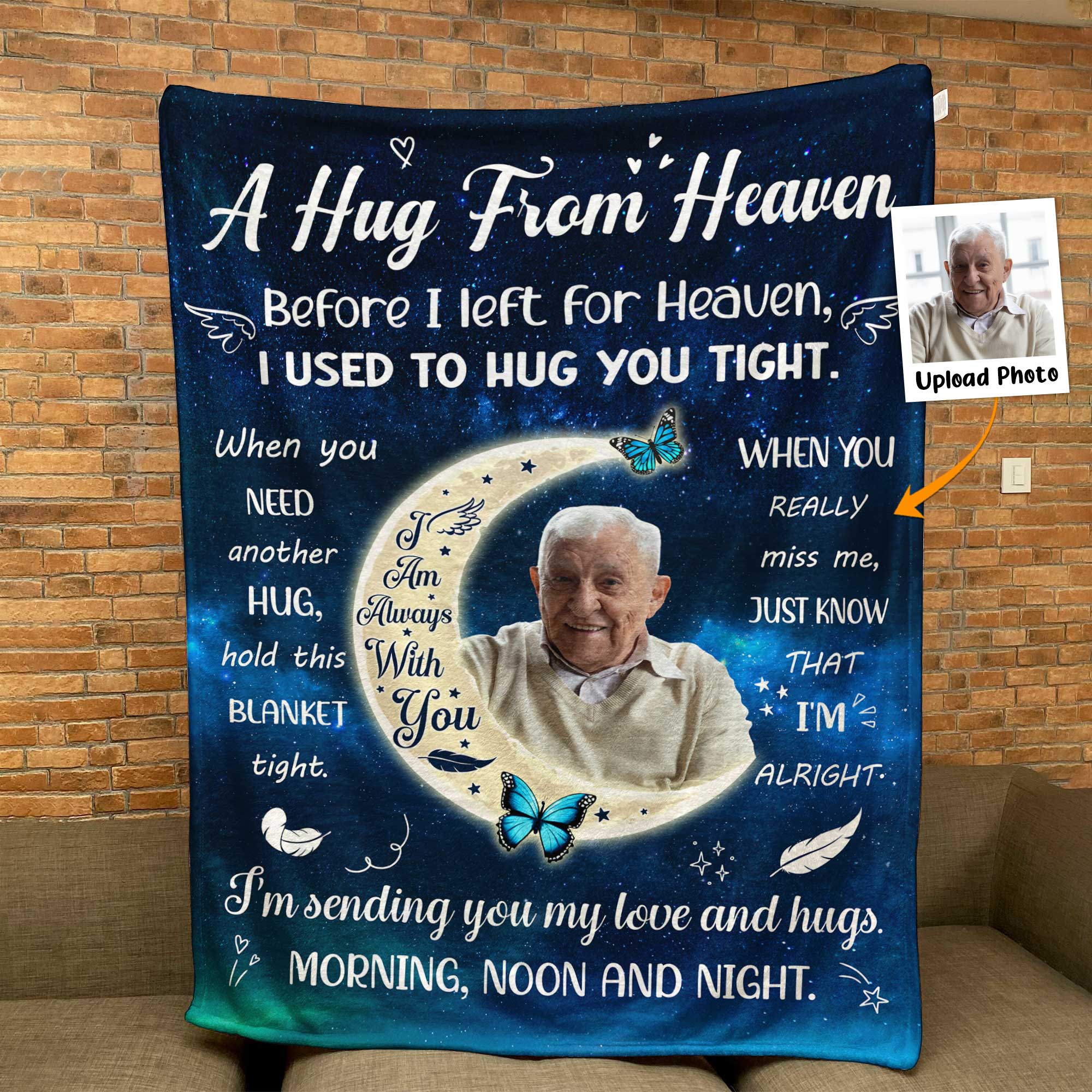 I'm Sending You My Love & Hugs Memorial Gift - Personalized Photo Blanket