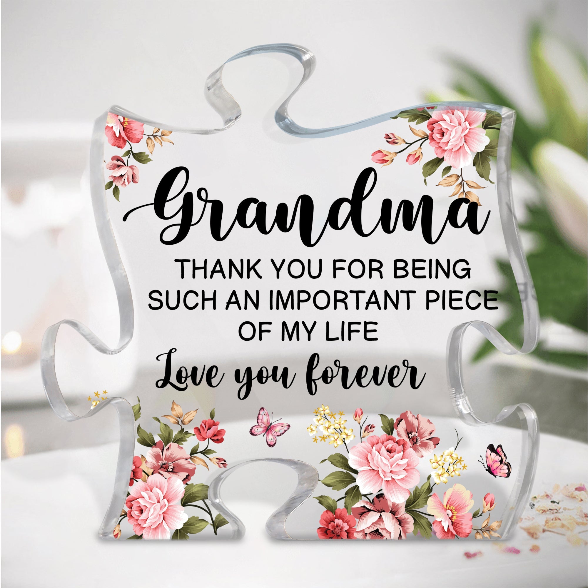 Important Piece Of My Life Gift For Grandma Mom Aunt - Personalized Acrylic Plaque