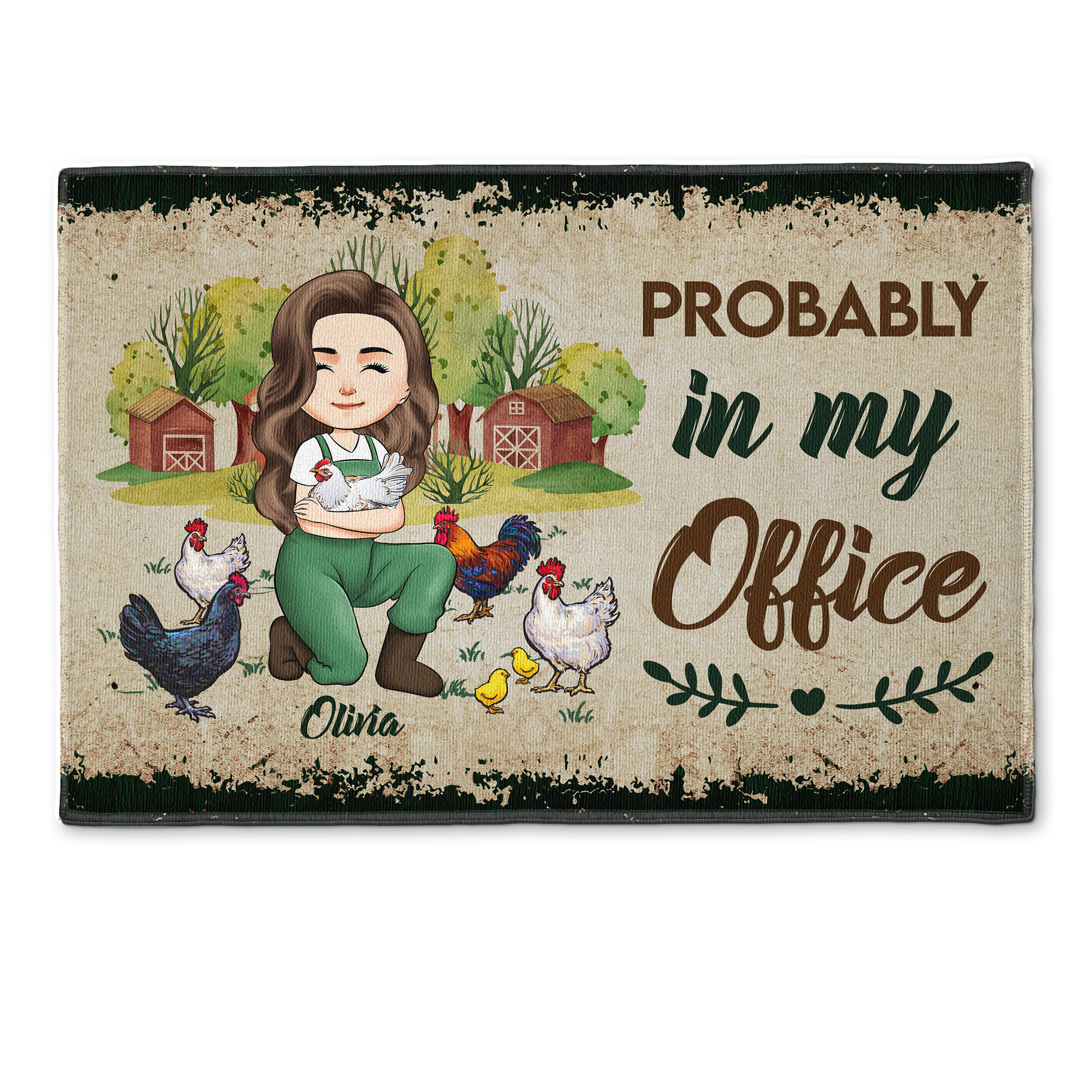 In My Garden In My Office - Personalized Doormat