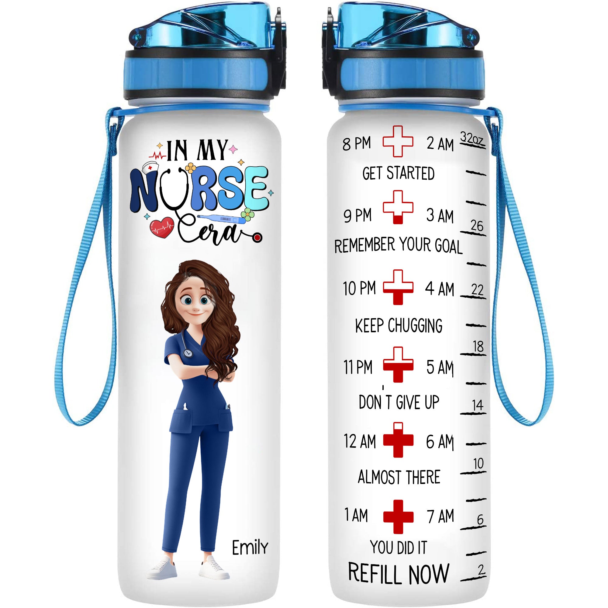 In My Nurse Era - Personalized Water Bottle With Time Marker