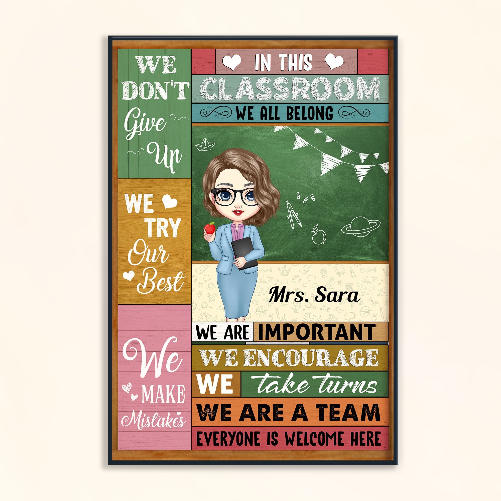 In This Classroom We're A Team - Personalized Poster/Wrapped Canvas