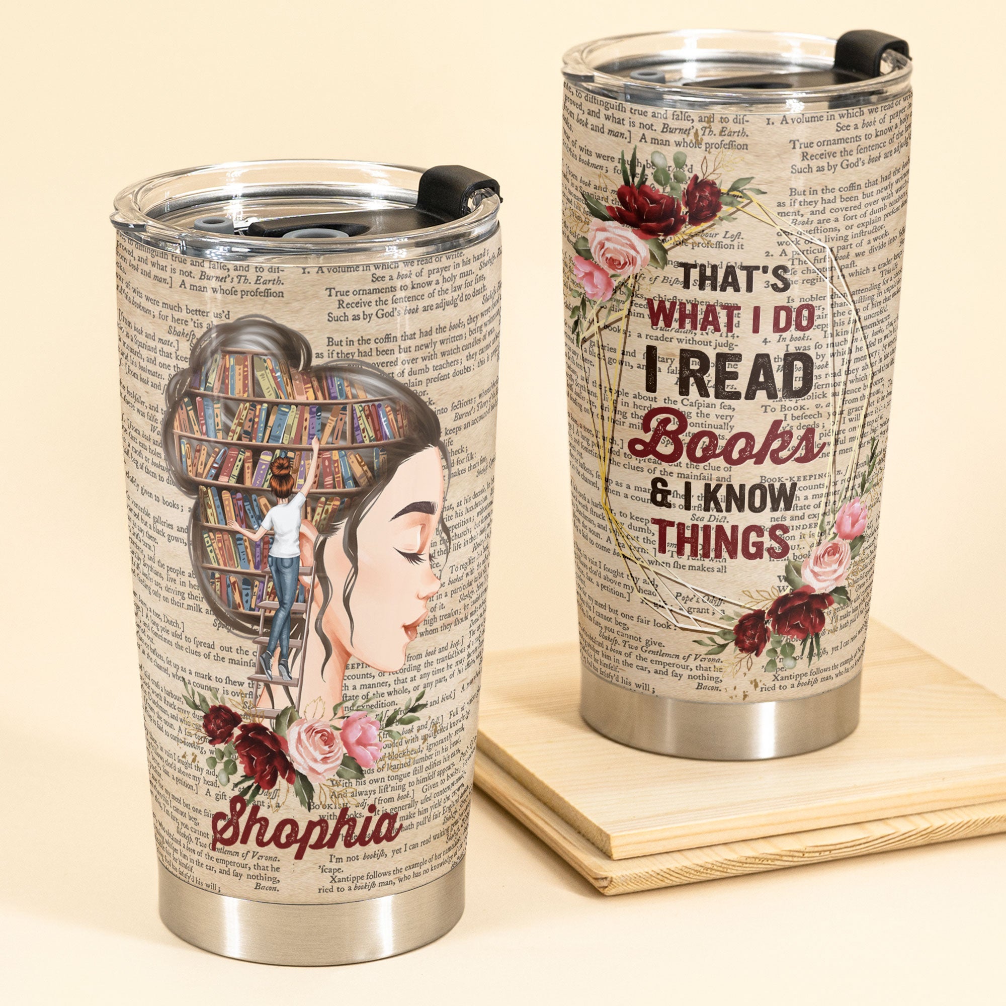 Just A Girl In Love With Books - Personalized Tumbler Cup