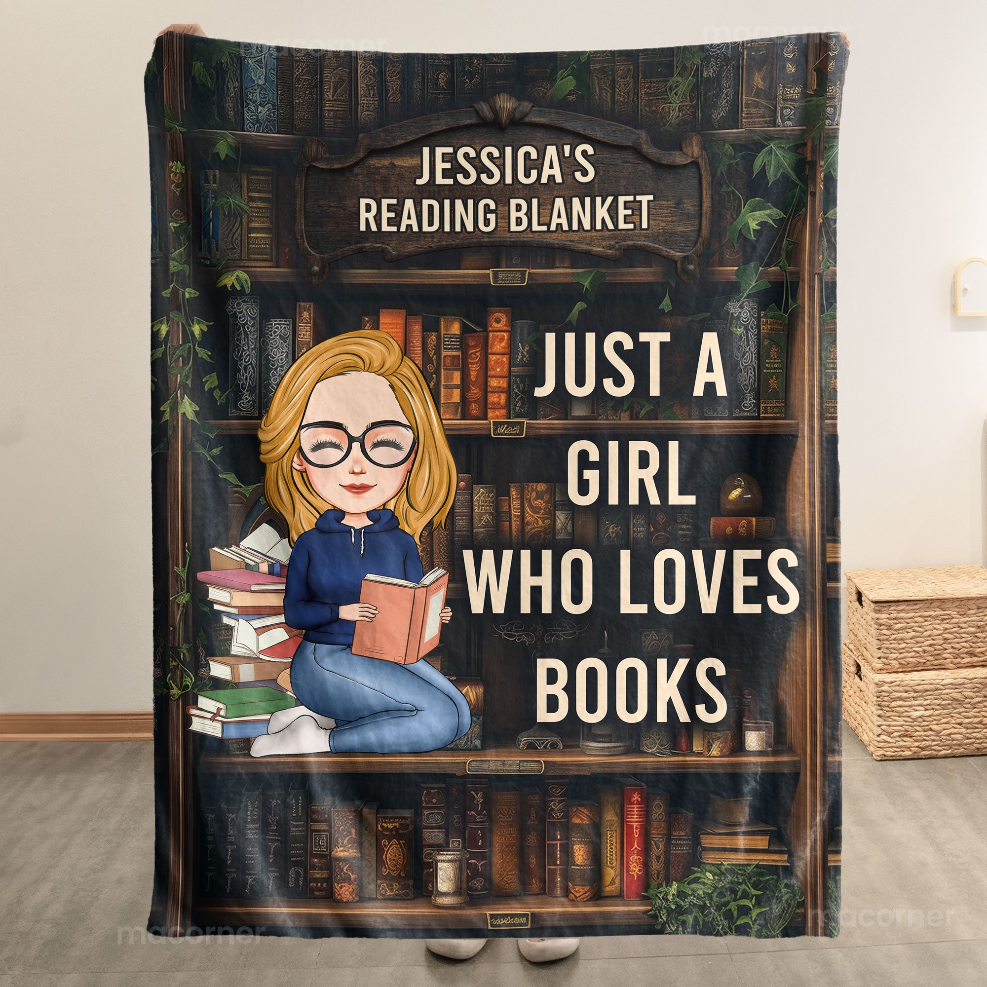 Just A Girl Who Loves Books - Personalized Blanket - Gift For Daughter