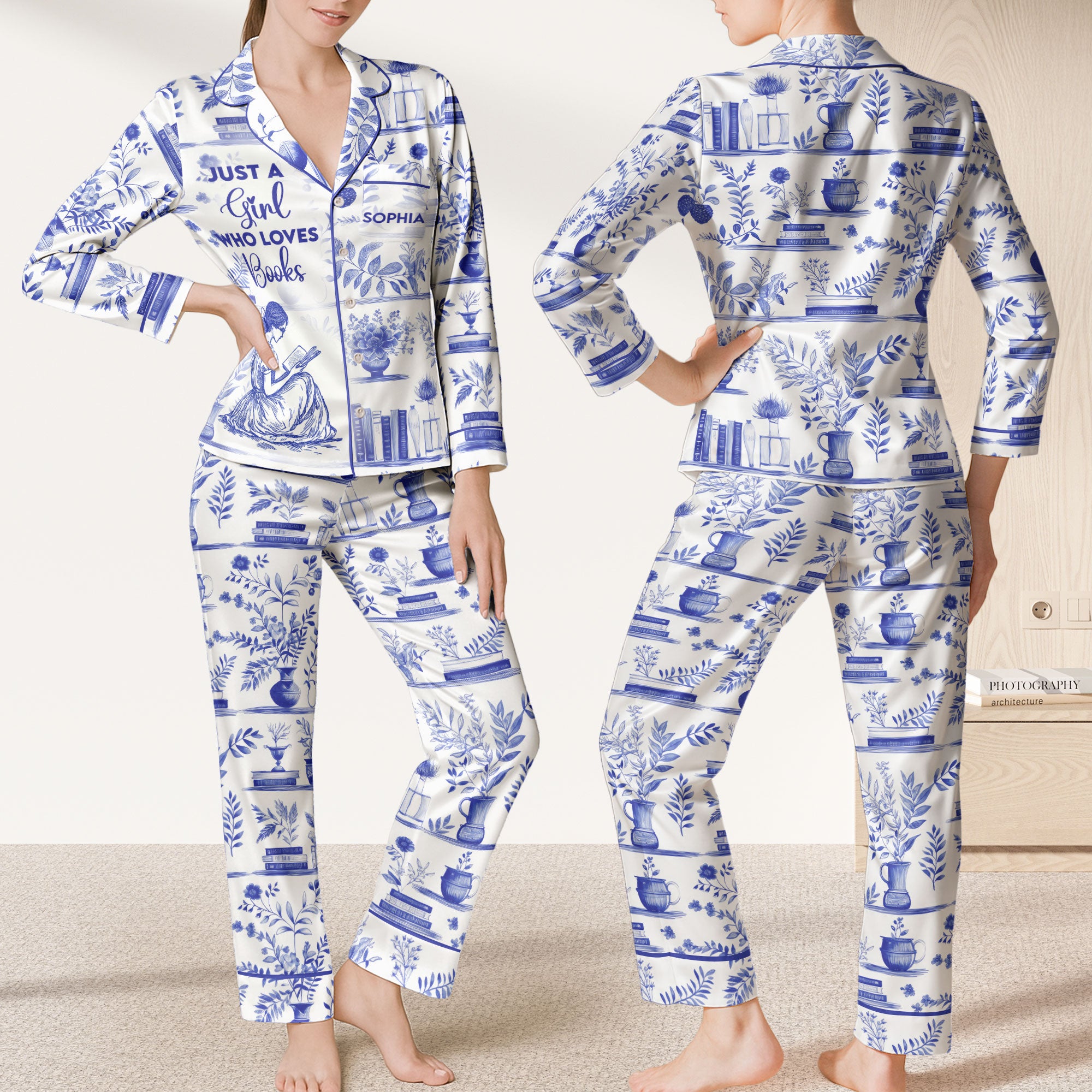 Just A Girl Who Loves Books - Personalized Satin Pajama Set