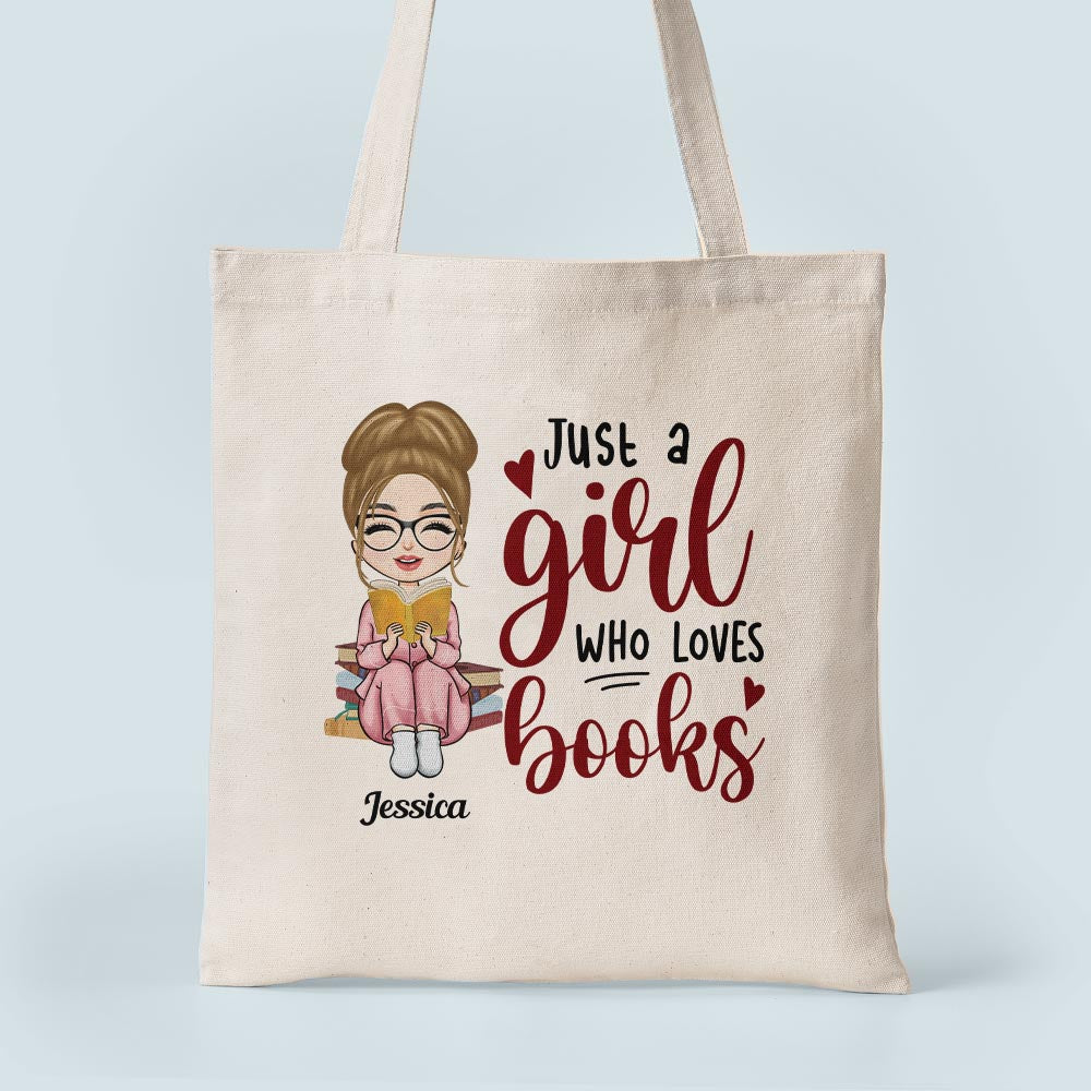 Just A Girl Who Loves Books  - Personalized Tote Bag