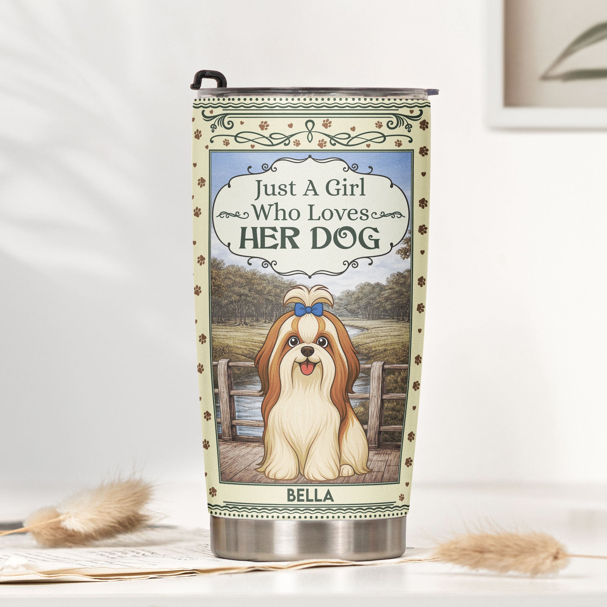 Just A Girl Who Loves Her Dog - Personalized Tumbler