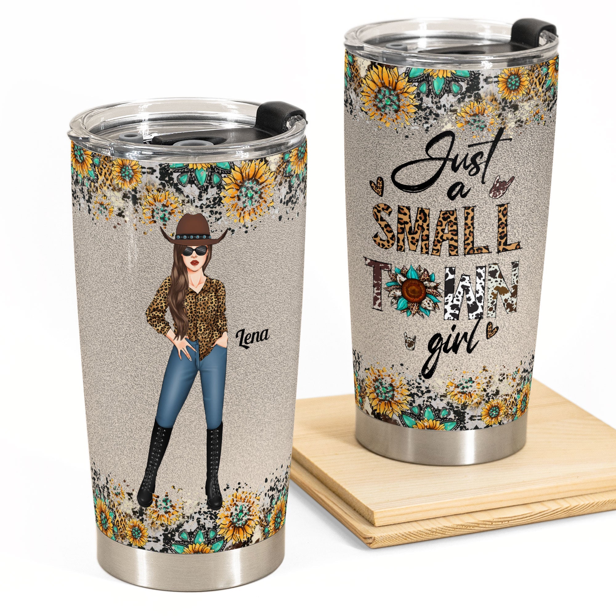 Just A Small Town Girl - Personalized Tumbler Cup - Birthday Gift For Country Girl, Cowgirl