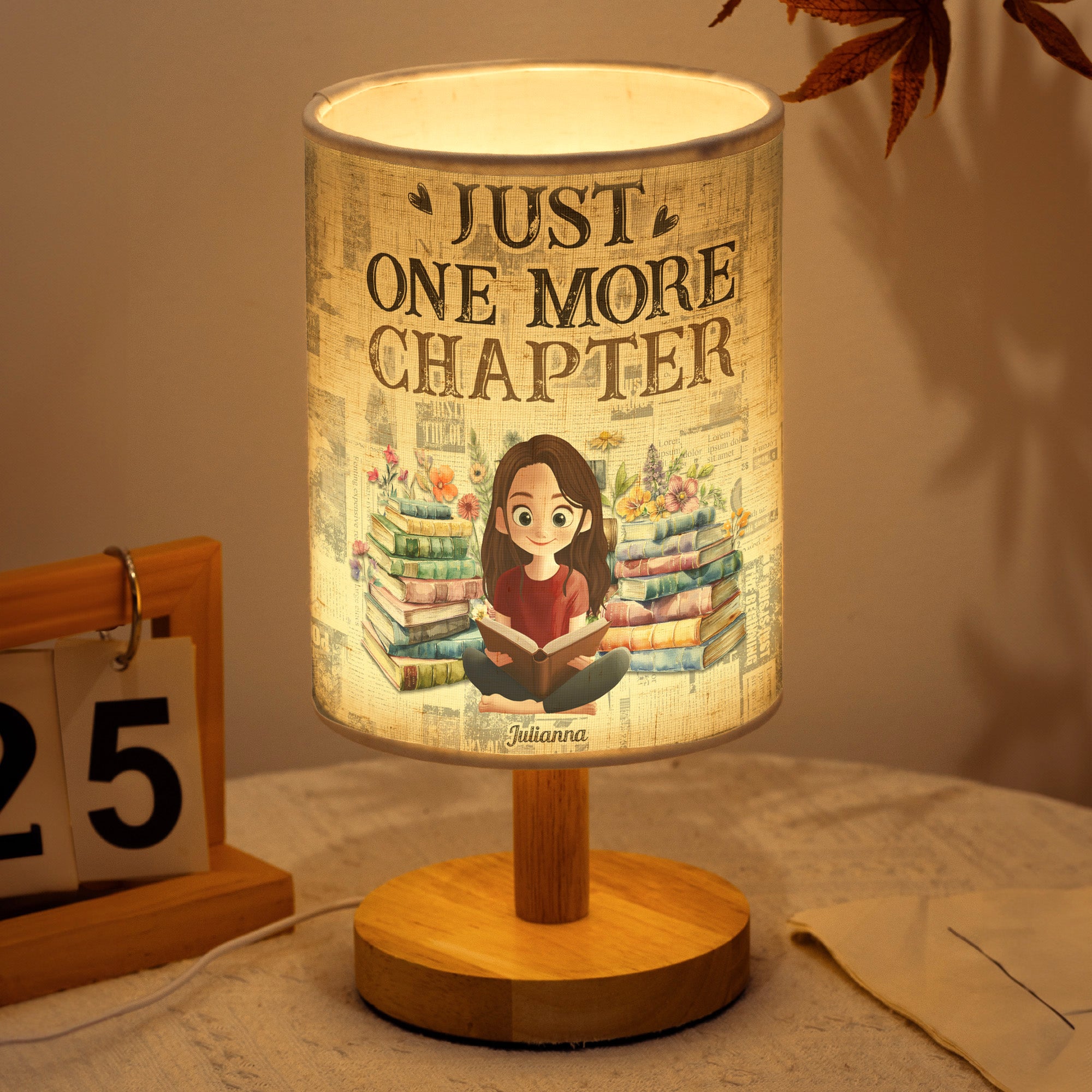 Just One More Chapter - Personalized Fabric Lamp