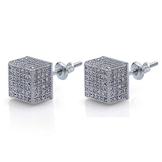 3D Cubed White Swarovski Elements Stud Earrings in Silvertone, , Riakoob Jewelry, Riakoob Jewelry  jewelryjewelry deals, swarovski crystal jewelry, groupon jewelry,, jewelry for mom,