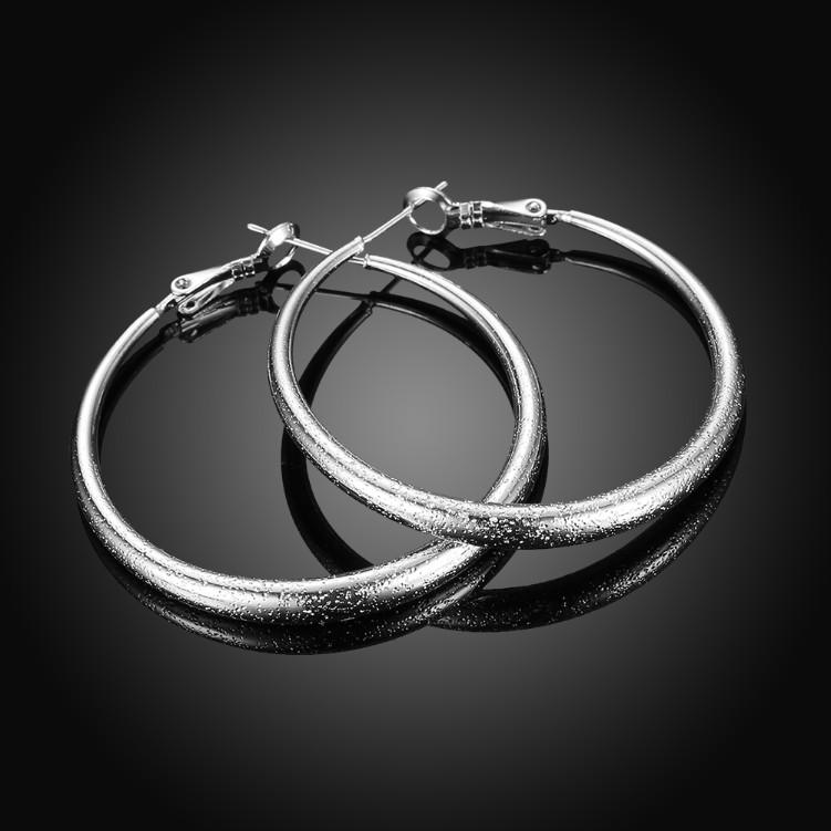 Modern Glitter Layering Hoop Earrings Set in Silvertone - Riakoob Jewelry