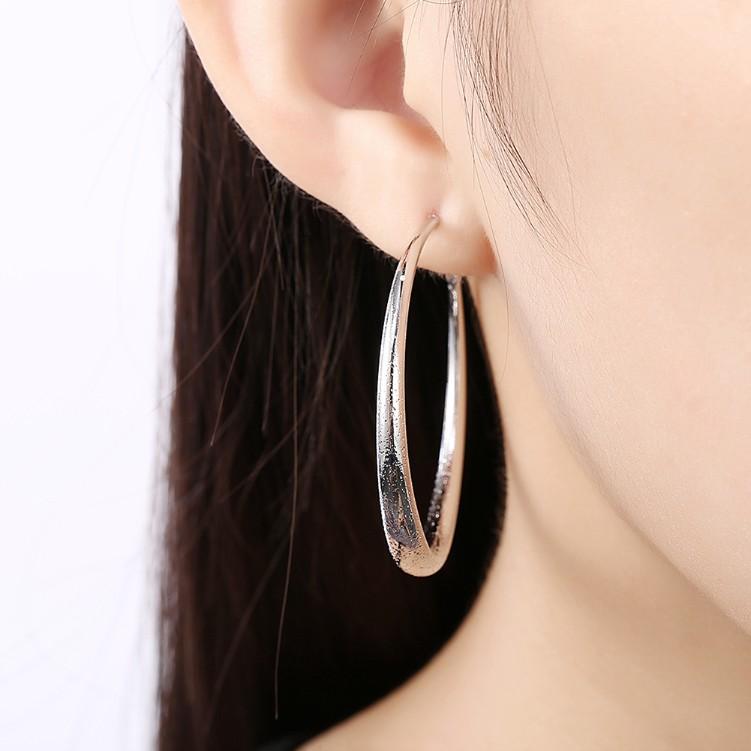 Modern Glitter Layering Hoop Earrings Set in Silvertone - Riakoob Jewelry