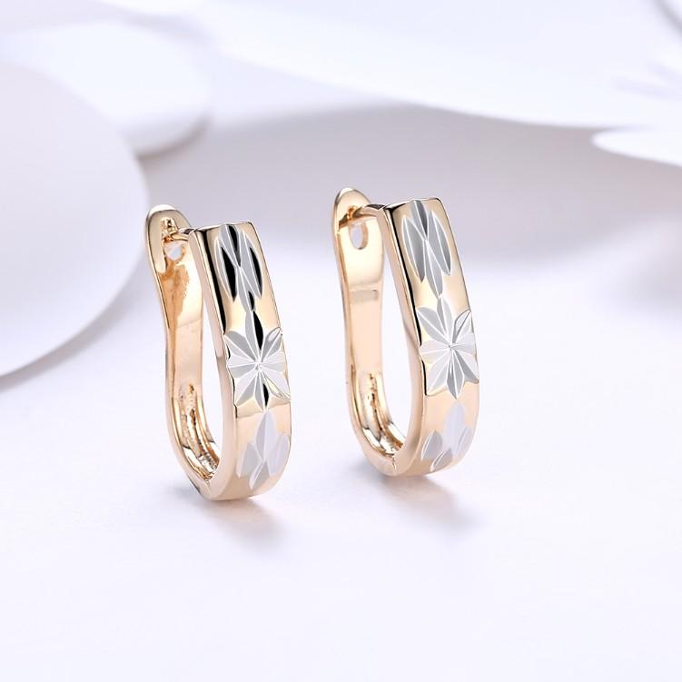 Metallic Layering Design Huggie Earrings Set in Goldtone - Riakoob Jewelry
