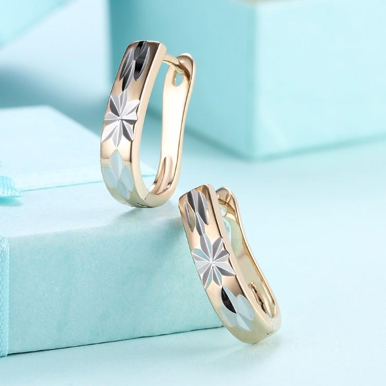 Metallic Layering Design Huggie Earrings Set in Goldtone - Riakoob Jewelry