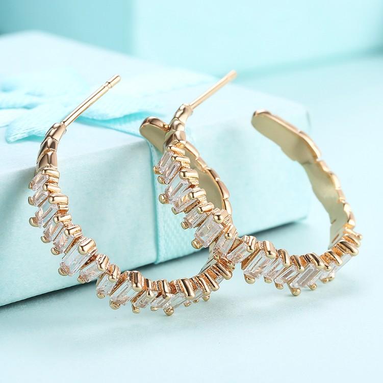 Luxe Crystal Abstract Crystal Dust Earrings Set in Goldtone - Riakoob Jewelry